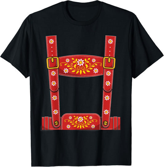 Oktoberfest Lederhosen Suspenders Germany Octoberfest T-Shirt - T-Shirt | Black