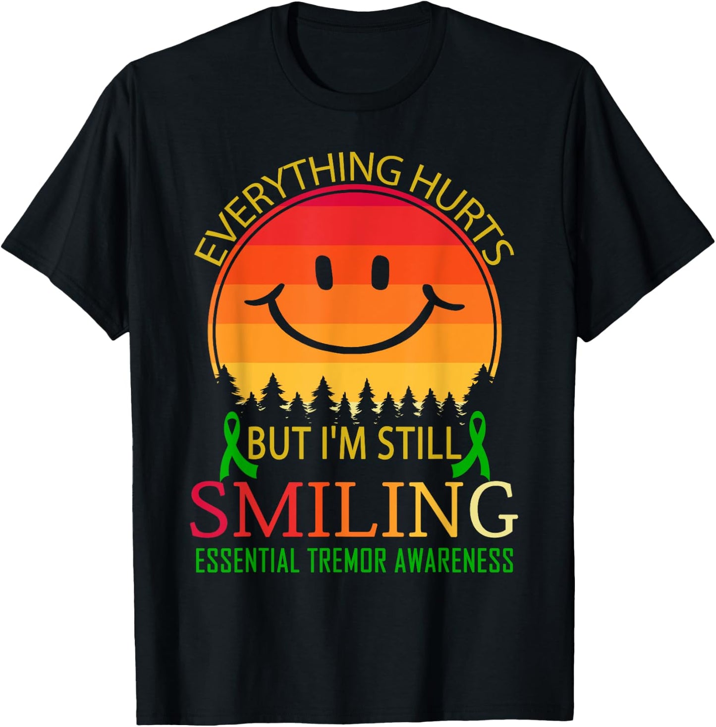I'm still smiling Essential tremor Awareness T-Shirt - T-Shirt | Black
