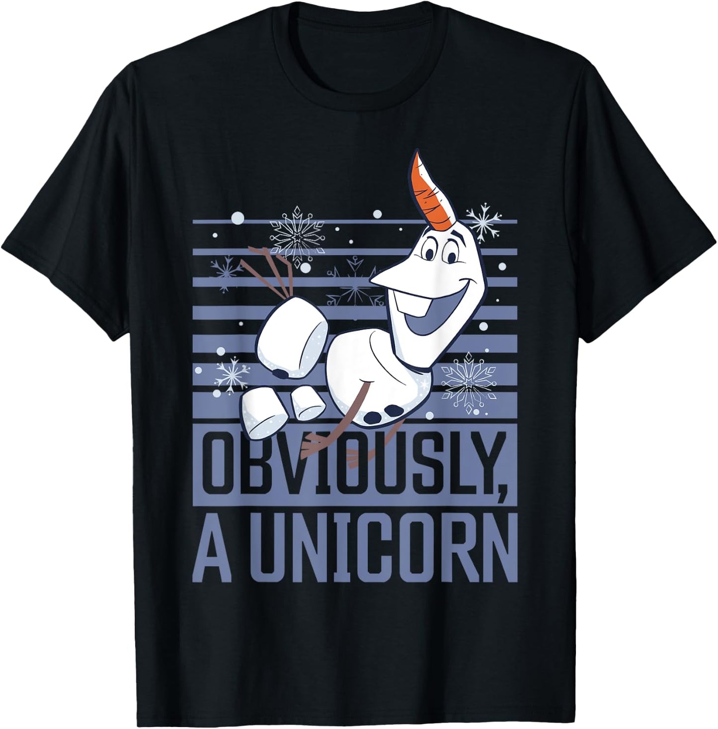 Disney Frozen 2 Olaf Obviously A Unicorn T-Shirt - T-Shirt | Black