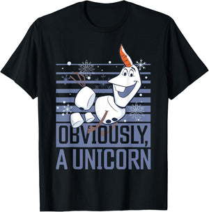 Disney Frozen 2 Olaf Obviously A Unicorn T-Shirt - T-Shirt | Black