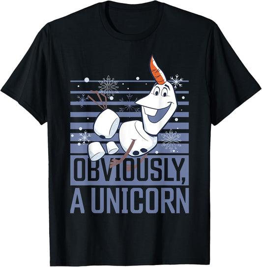 Disney Frozen 2 Olaf Obviously A Unicorn T-Shirt - T-Shirt | Black