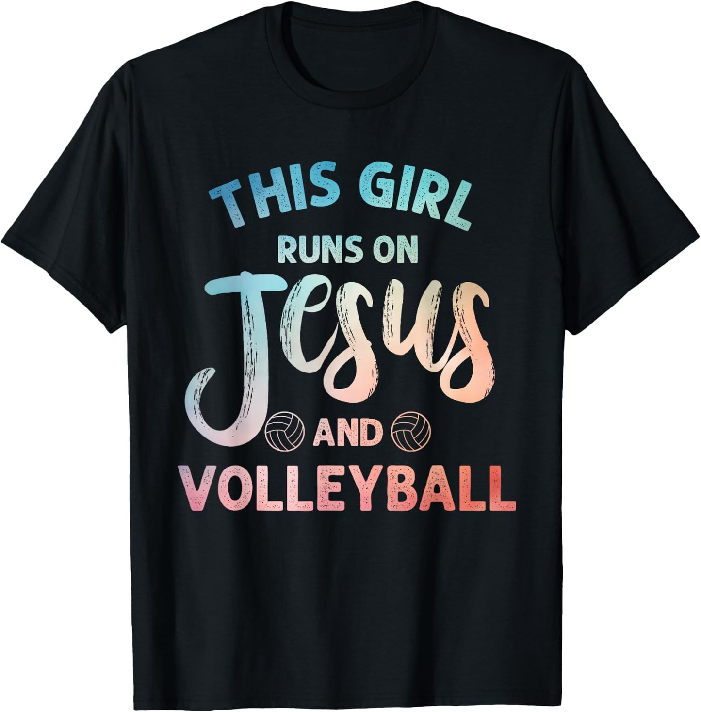 Christian Volleyball Art For Girls Women Volleyball Player T-Shirt - T-Shirt | Black