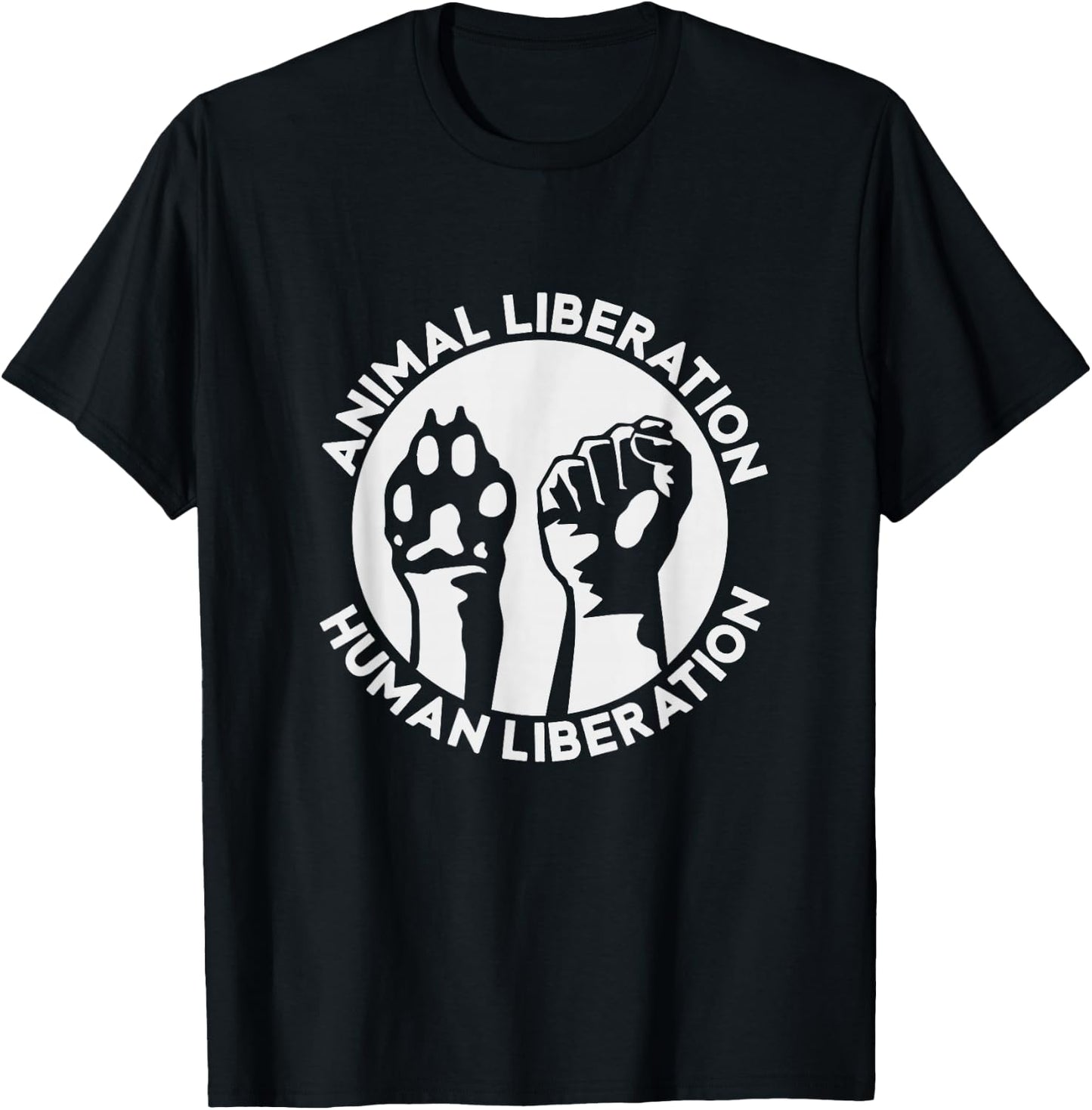 Animal Rights Liberation Vegan Vegetarian Dog Paw Men Women T-Shirt - T-Shirt | Black