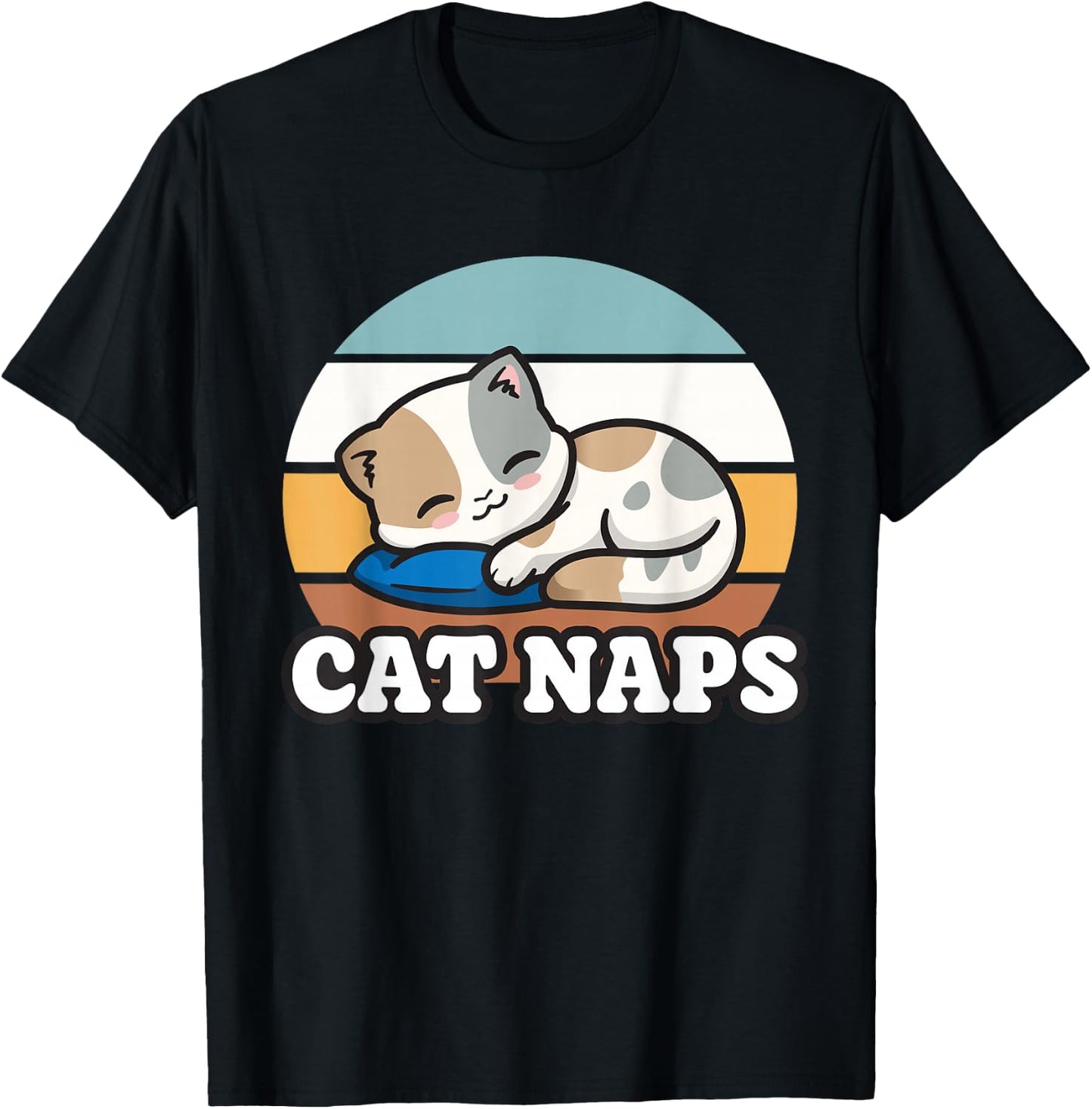 Kitty Lover Gift, Nap Sleepy, Cute Kawaii Cat Naps T-Shirt - T-Shirt | Black