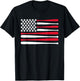 American Flag Baseball USA Vintage Baseball Sport Fan T-Shirt - T-Shirt | Black