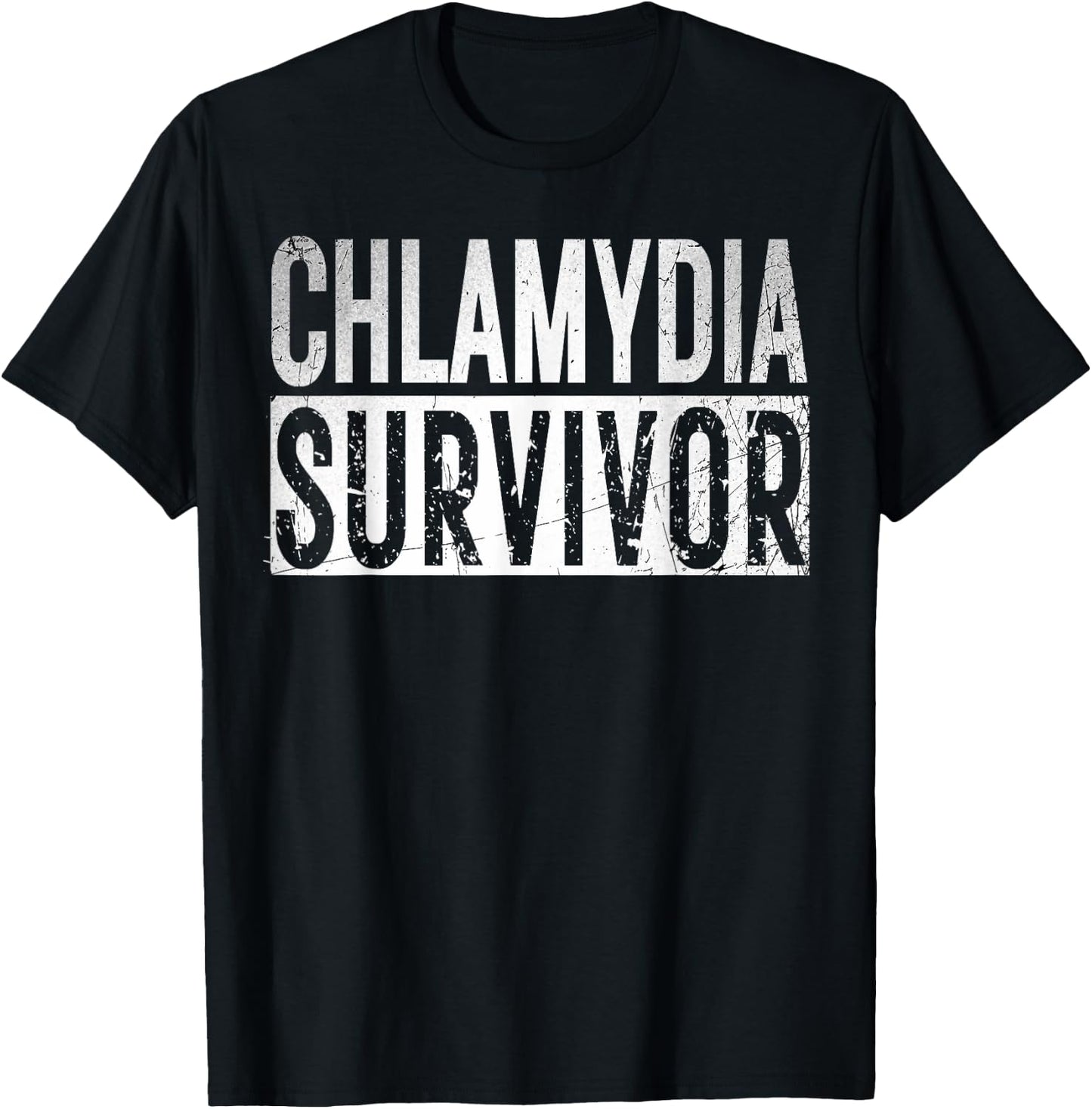 Chlamydia Survivor Retro Funny Adult Humor Inappropriate T-Shirt - T-Shirt | Black