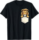 Kids Funny Animal Lion Pocket Boys Girls Toddler Cute Zoo T-Shirt - T-Shirt | Black