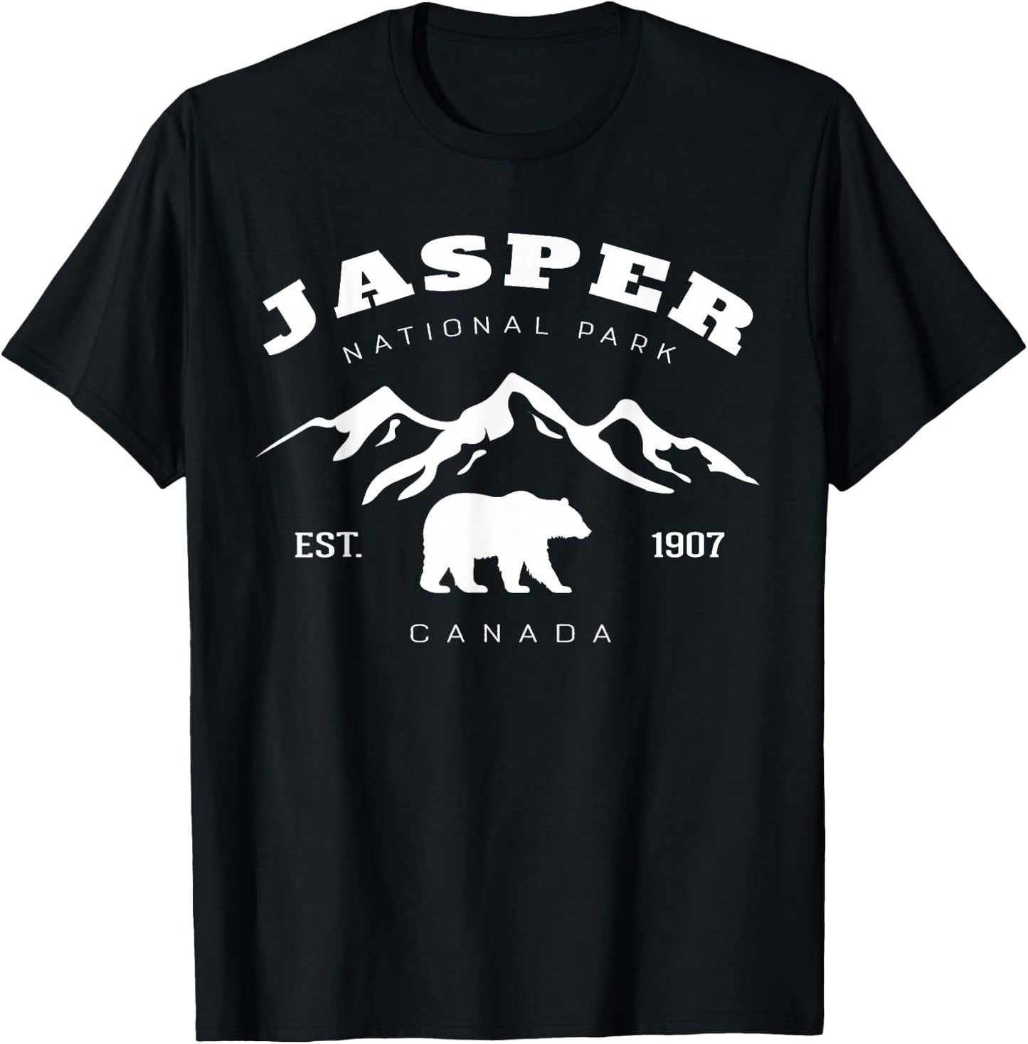 Retro Vintage Jasper National Park for kids Hiking Camping T-Shirt - T-Shirt | Black