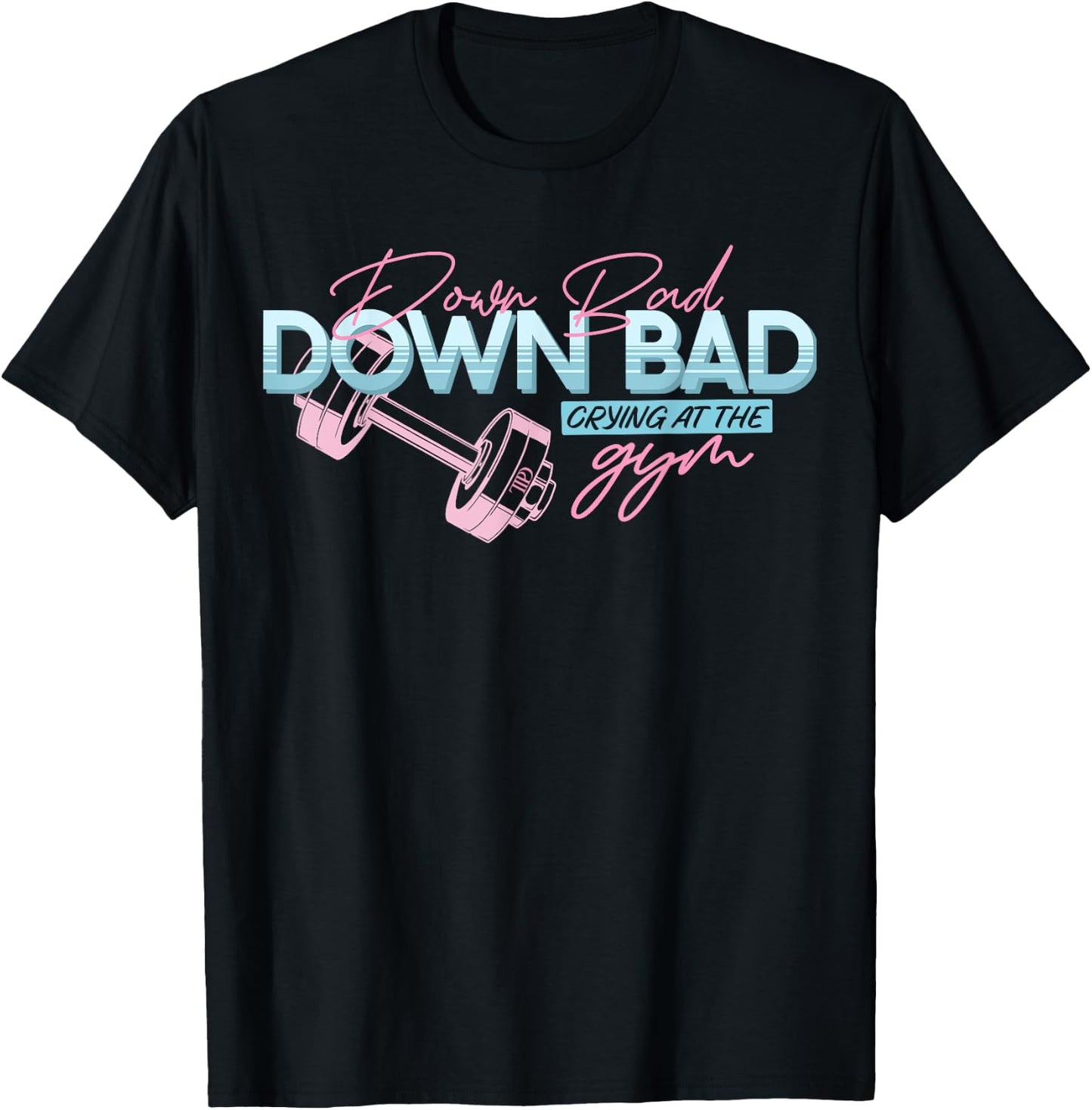 Down Bad Crying at the Gym Vintage T-Shirt - T-Shirt | Black