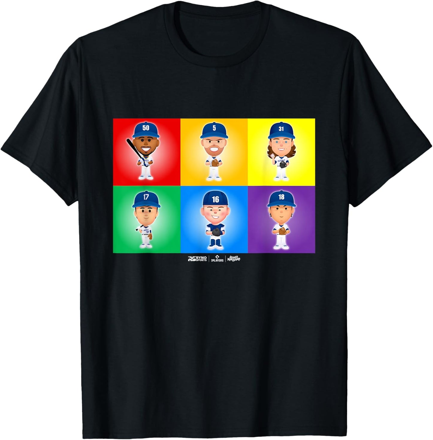 Los Angeles Baseball Rainbow Pride MLBPA T-Shirt - T-Shirt | Black