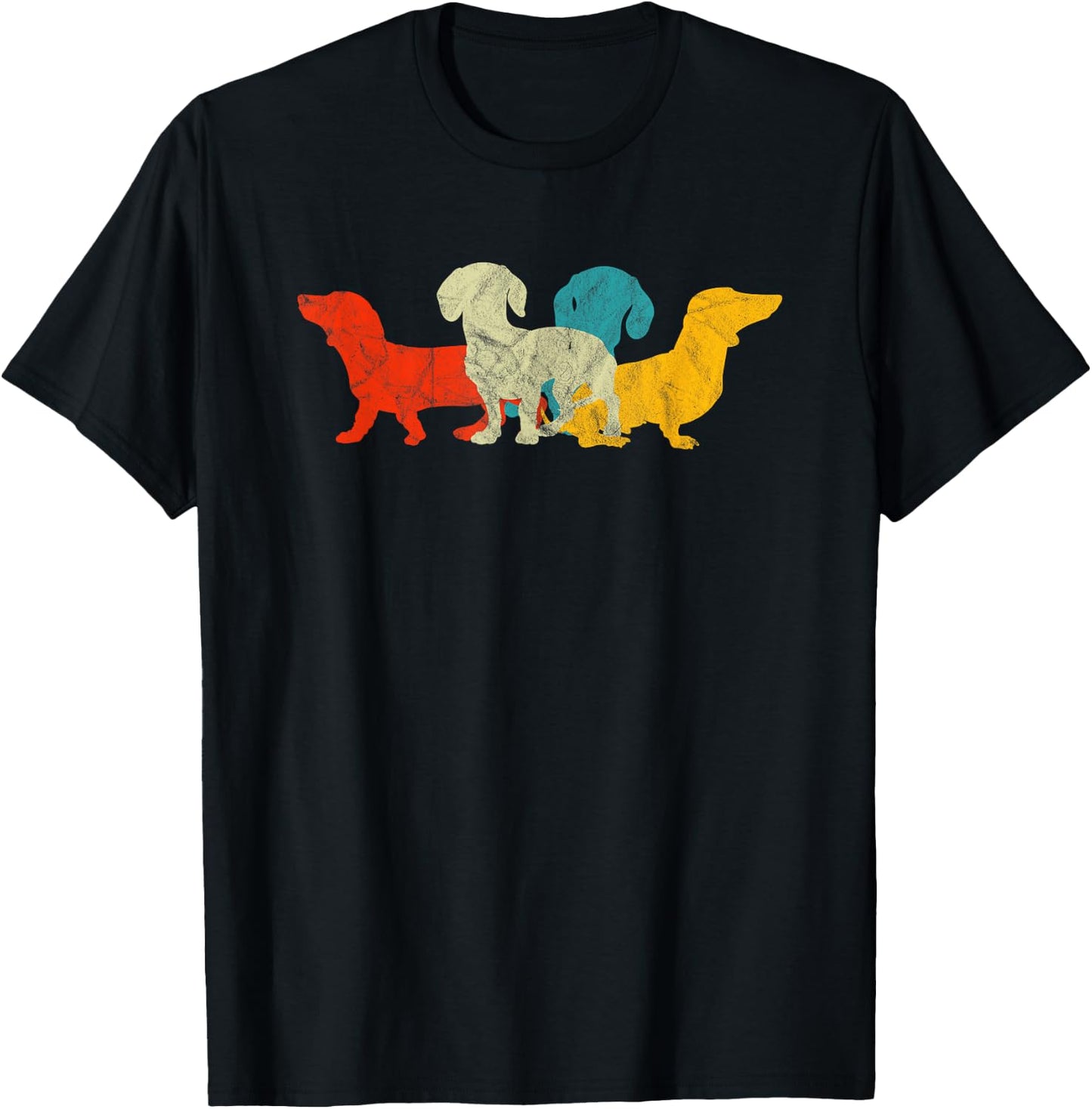 70s Retro Dachshund Gifts Wiener Dog Owner Matching Rescue Men Women Girls Kids T-Shirt - T-Shirt | Black