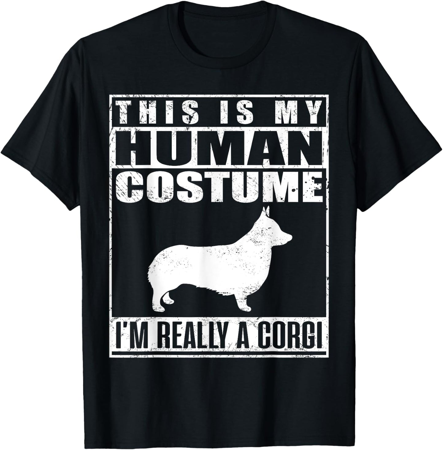 This is My Human Costume I'm A Corgi Dog Halloween Puppy T-Shirt - T-Shirt | Black