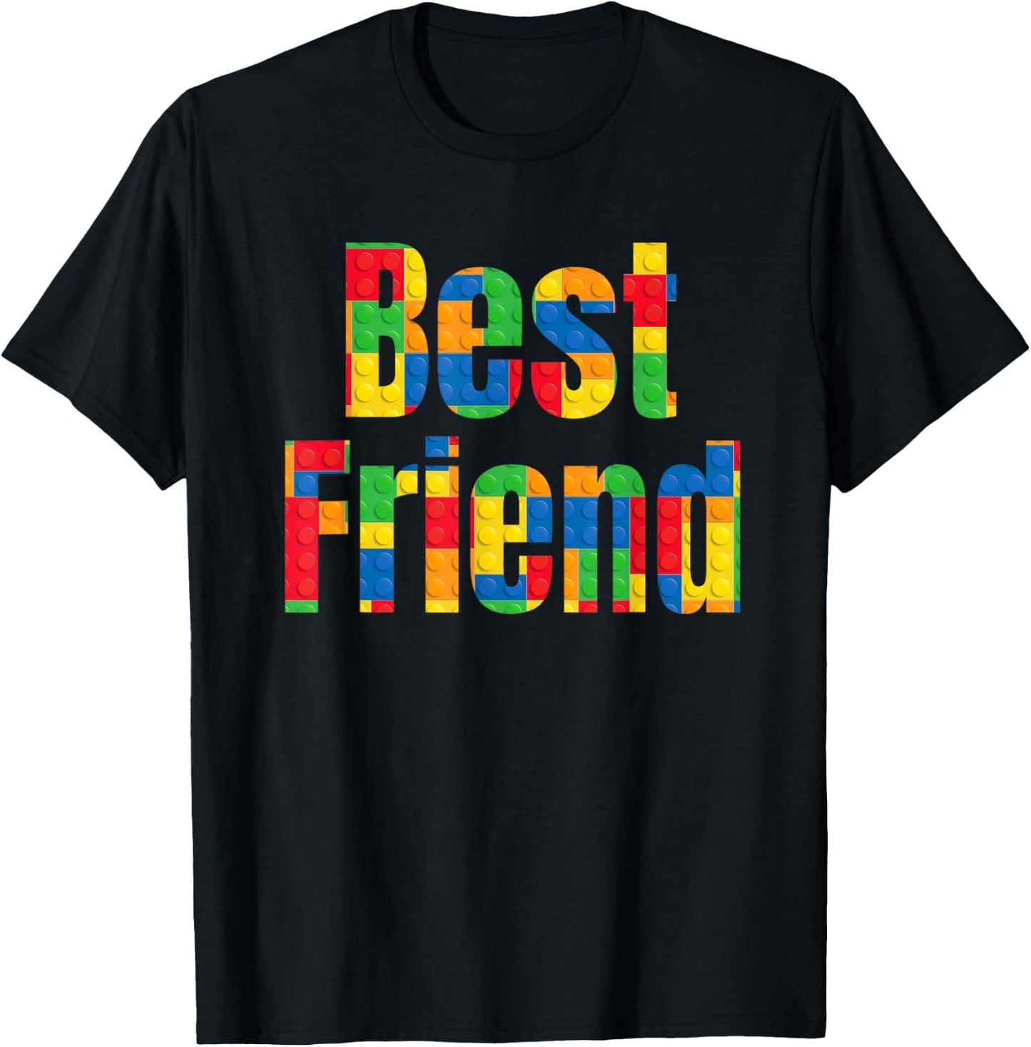 Best Friend Brick Builder Building Block Set Kid Best Friend T-Shirt - T-Shirt | Black