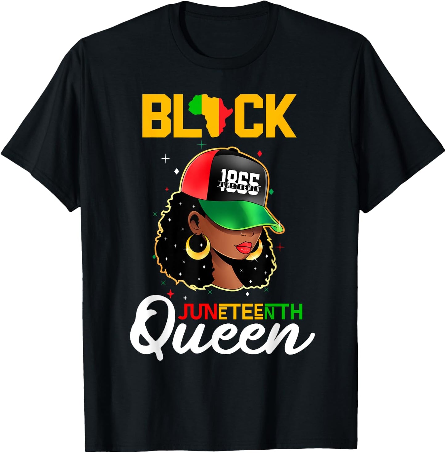 1865 Juneteenth Black Queen T-Shirt - T-Shirt | Black