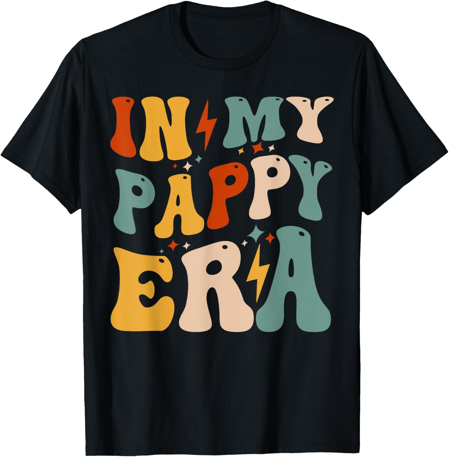Retro Groovy In My Pappy Era Funny Father's Day For T-Shirt - T-Shirt | Black
