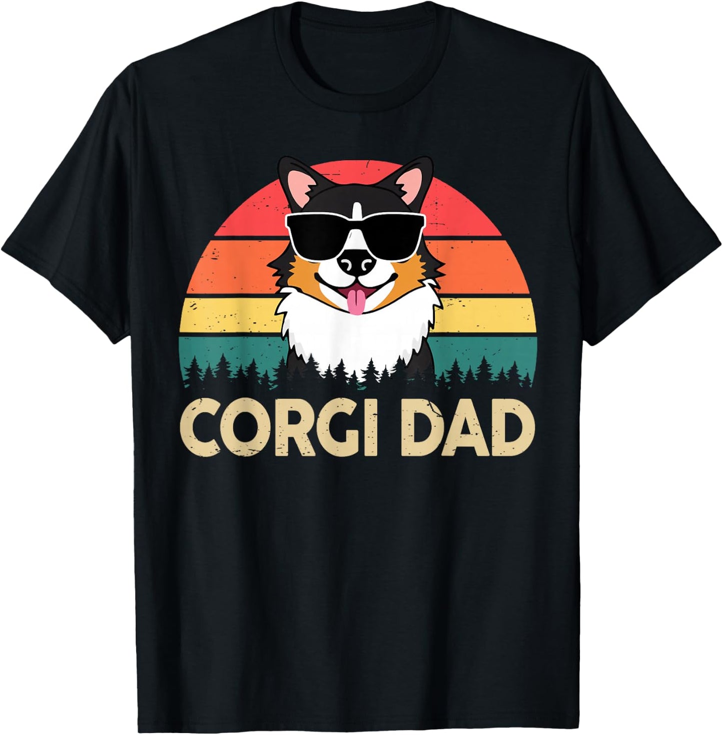 Corgi Dad T-Shirt - T-Shirt | Black