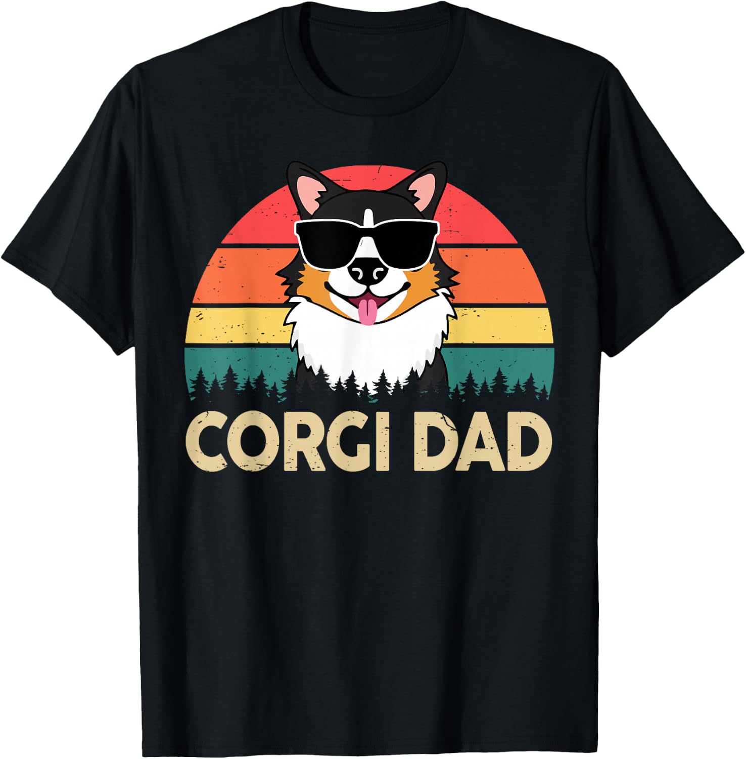Corgi Dad T-Shirt - T-Shirt | Black