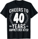 Cheers to 40 Years Happily - 40th Anniversary Husband Wife T-Shirt - T-Shirt | Black