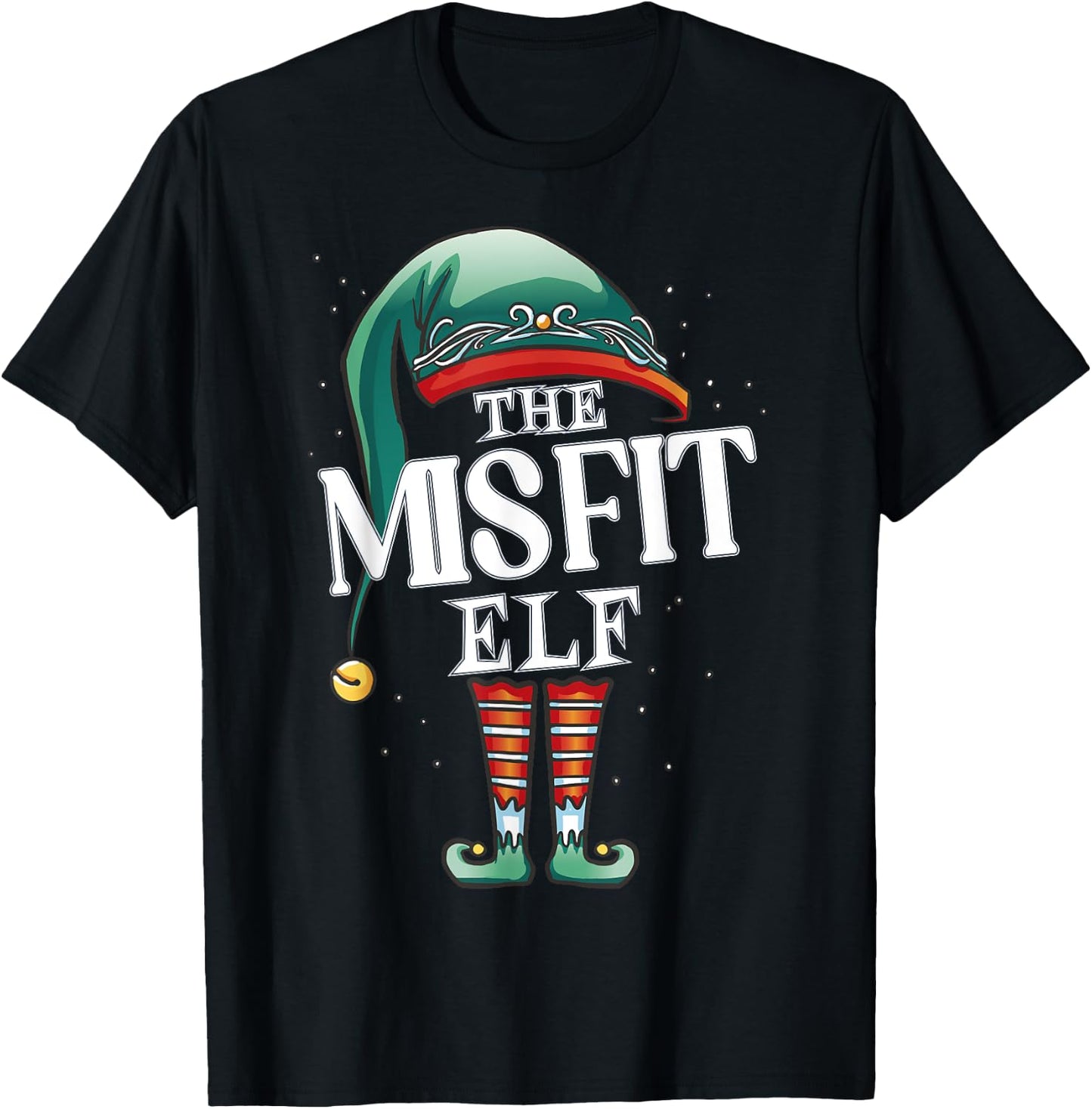 Misfit Elf Christmas Group Xmas Pajama Party T-Shirt - T-Shirt | Black