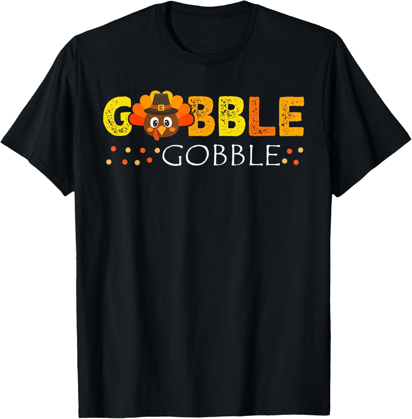 Gobble Gobble Kids Thanksgiving Turkey Kids Gobble Gobble T-Shirt - T-Shirt | Black