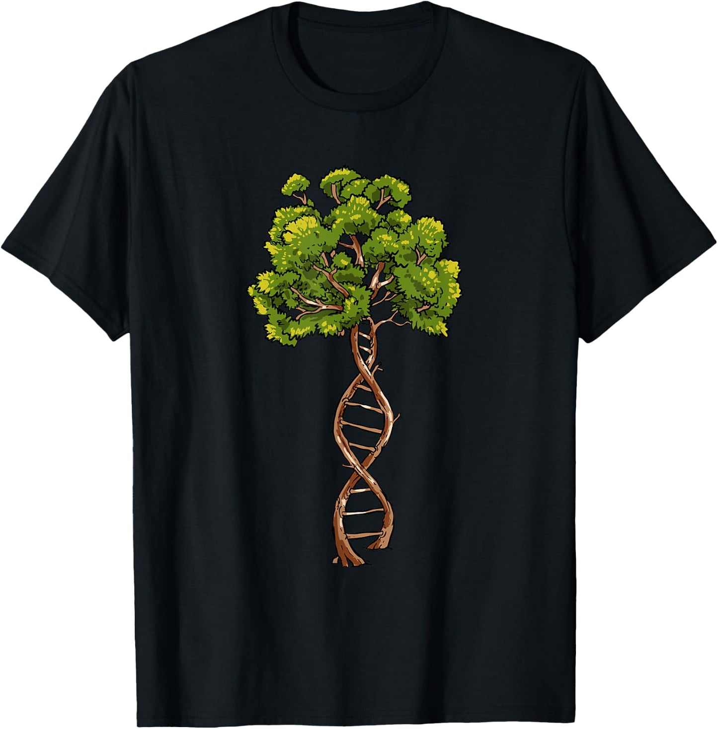 Science DNA Tree of Life Biology Genetics Environment Lovers T-Shirt - T-Shirt | Black
