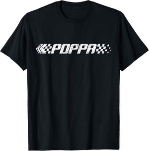 Racing Birthday Matching Family Race Car Pit Crew Poppa T-Shirt - T-Shirt | Black