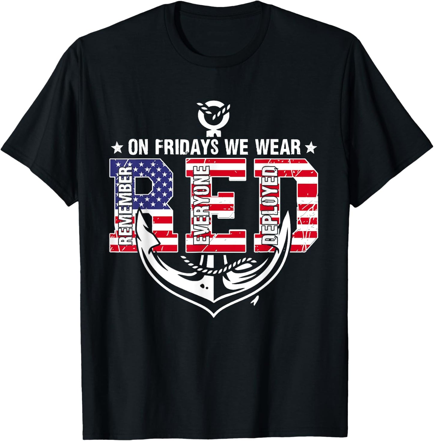 On Fridays We Wear Red Friday Troops US Flag Military T-Shirt - T-Shirt | Black