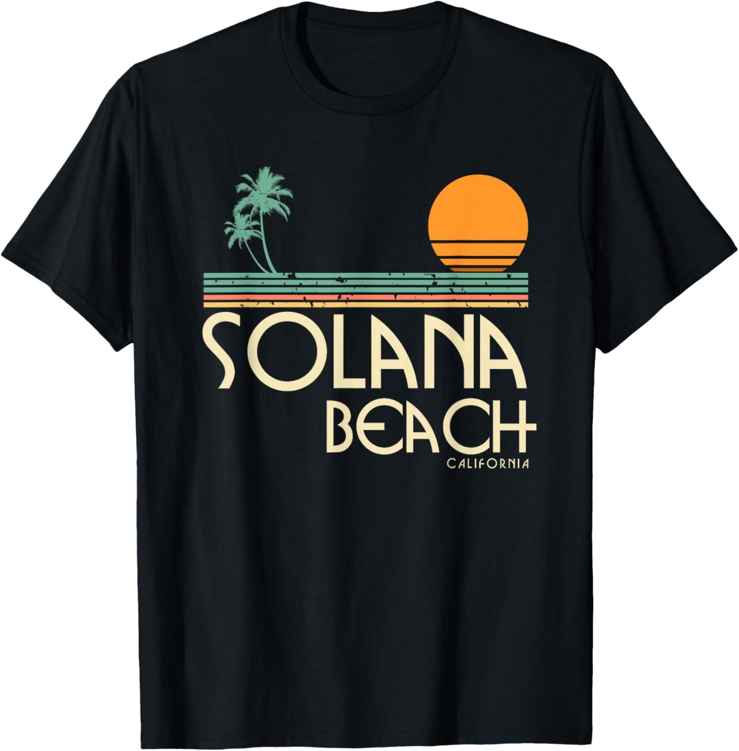 Solana Beach California T-Shirt - T-Shirt | Black