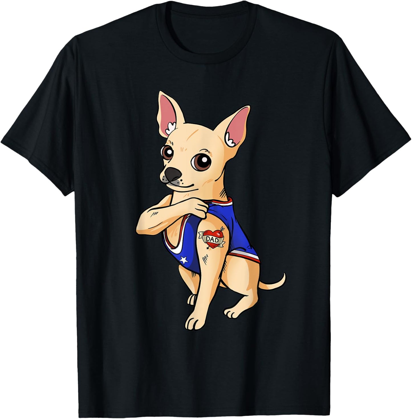 Chihuahua Dog Love Dad Puppy Owner Chi-chi Men Women Kids T-Shirt - T-Shirt | Black