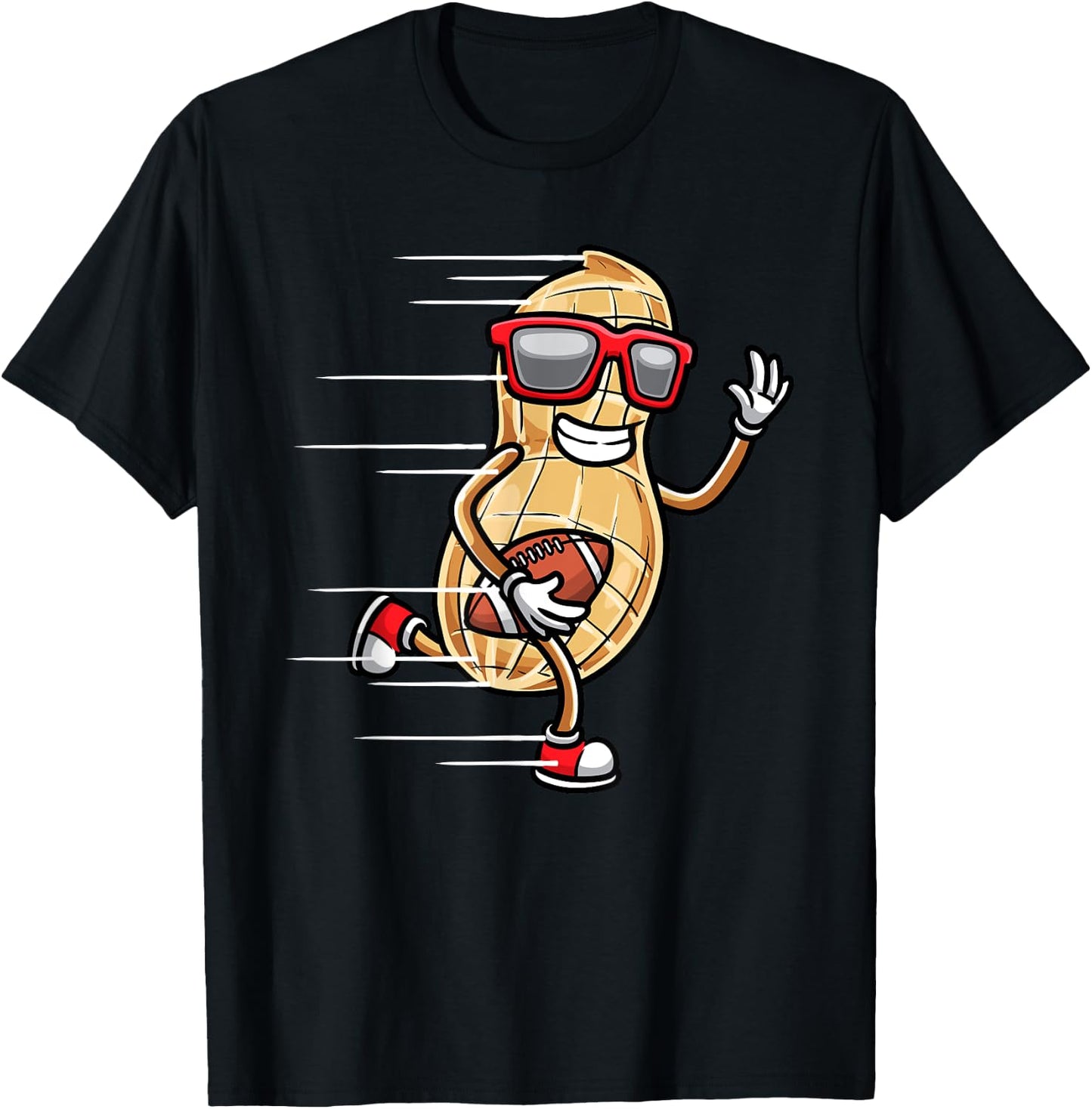 Peanut Football Player Sports Fan Kids Men Women T-Shirt - T-Shirt | Black