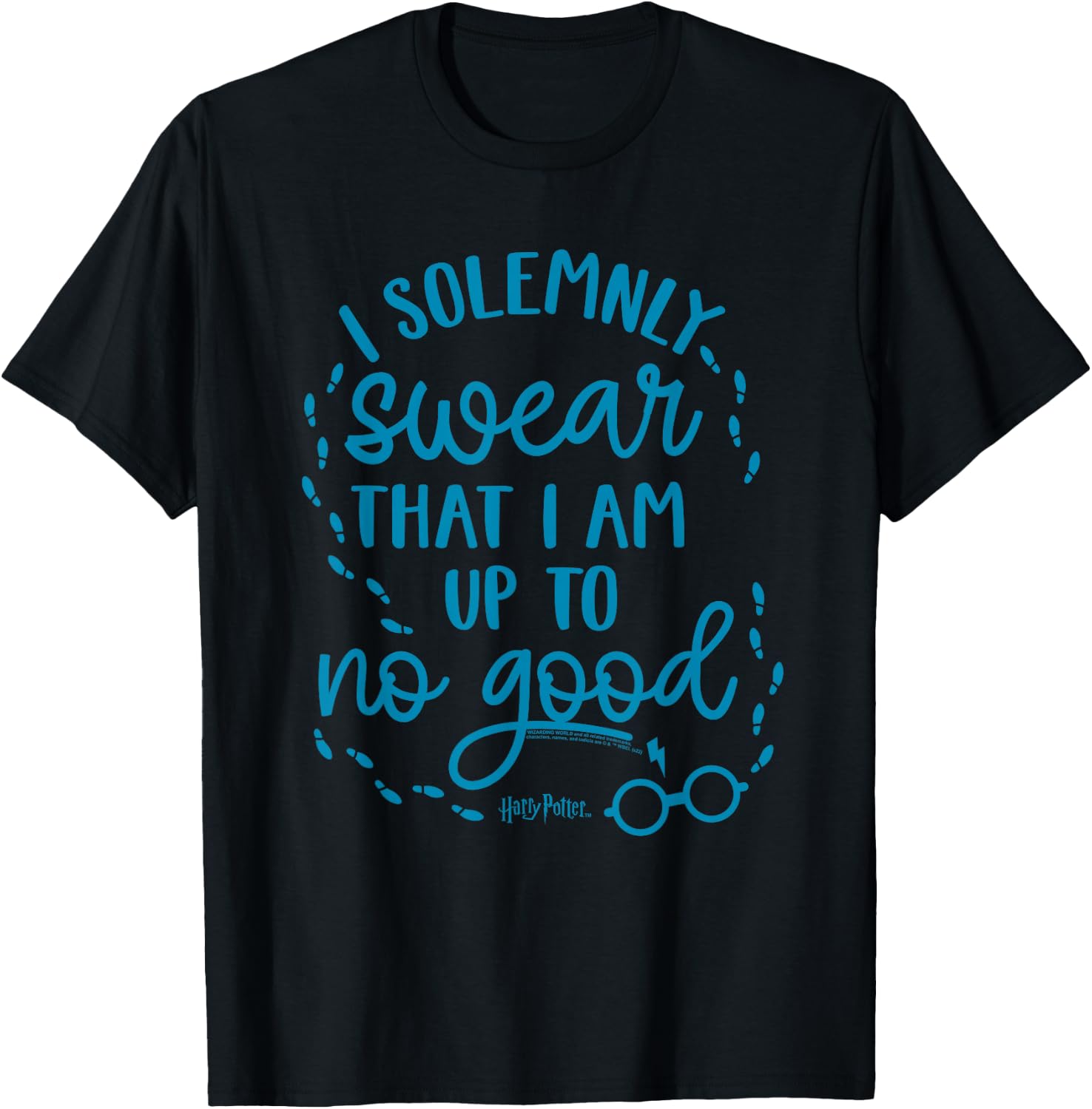 Harry Potter Up to No Good on Blue T-Shirt - T-Shirt | Black