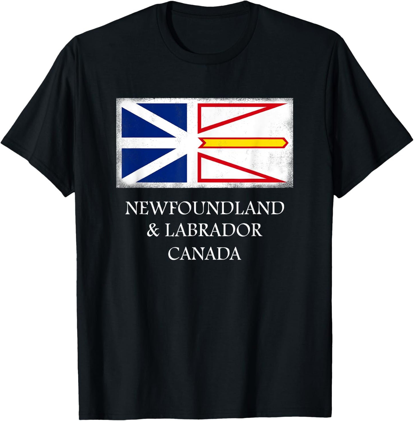 Newfoundland Labrador Canada Vintage Provincial Flag T-Shirt - T-Shirt | Black