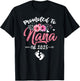 Promoted to Nana 2025 Mothers Day First Time Mom Pregnancy T-Shirt - T-Shirt | Black