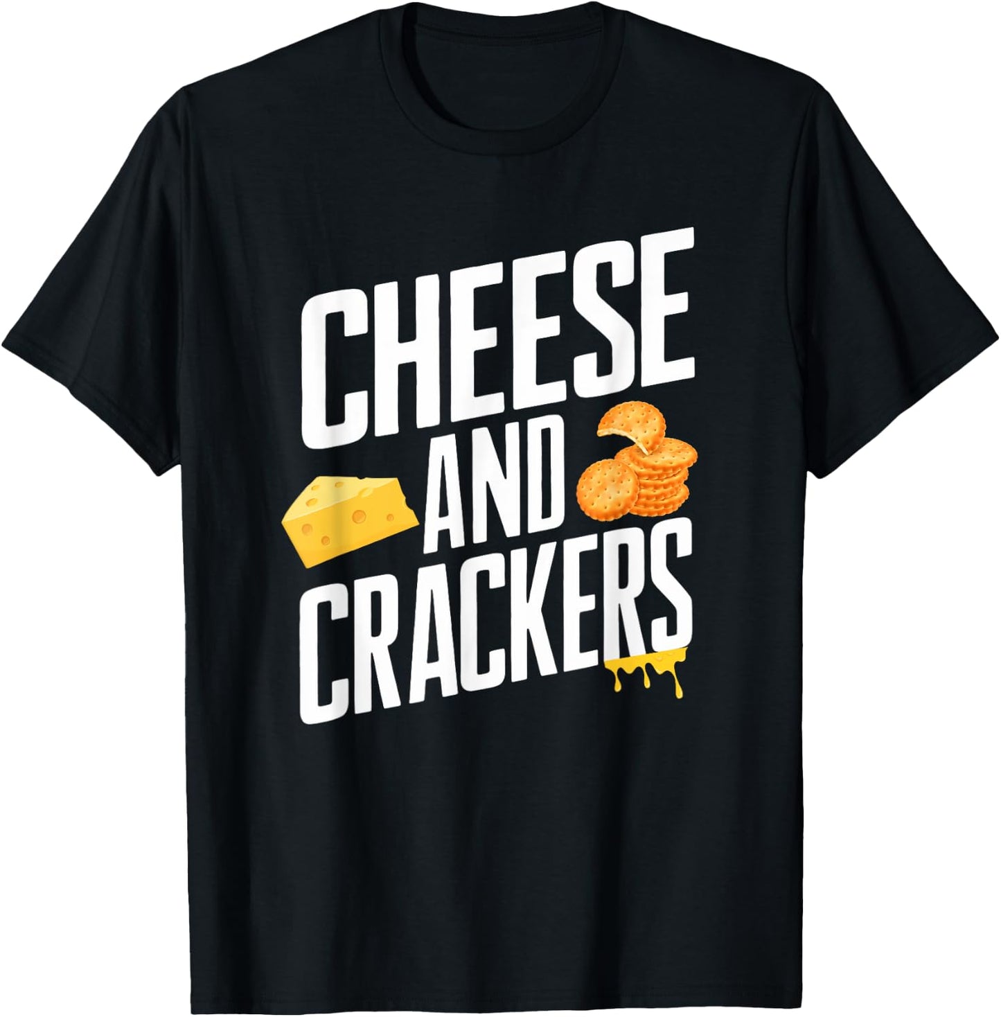 Vintage Crackers and Cheese Halloween Couple Design T-Shirt - T-Shirt | Black