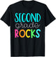 2nd grade rocks rocking 2nd grade teacher Women Girls Kids T-Shirt - T-Shirt | Black