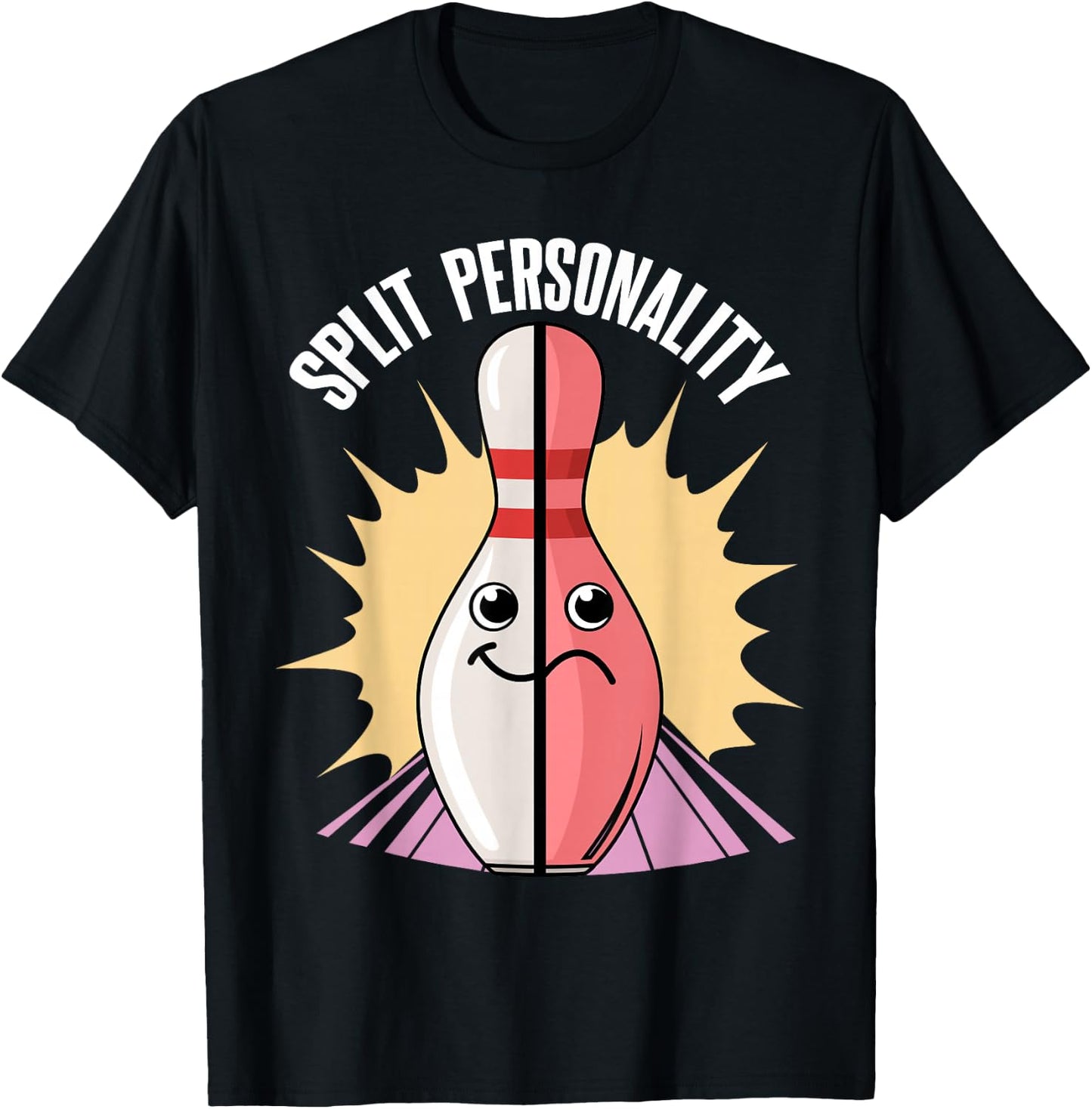Split Personality Bowling Pin T-Shirt - T-Shirt | Black