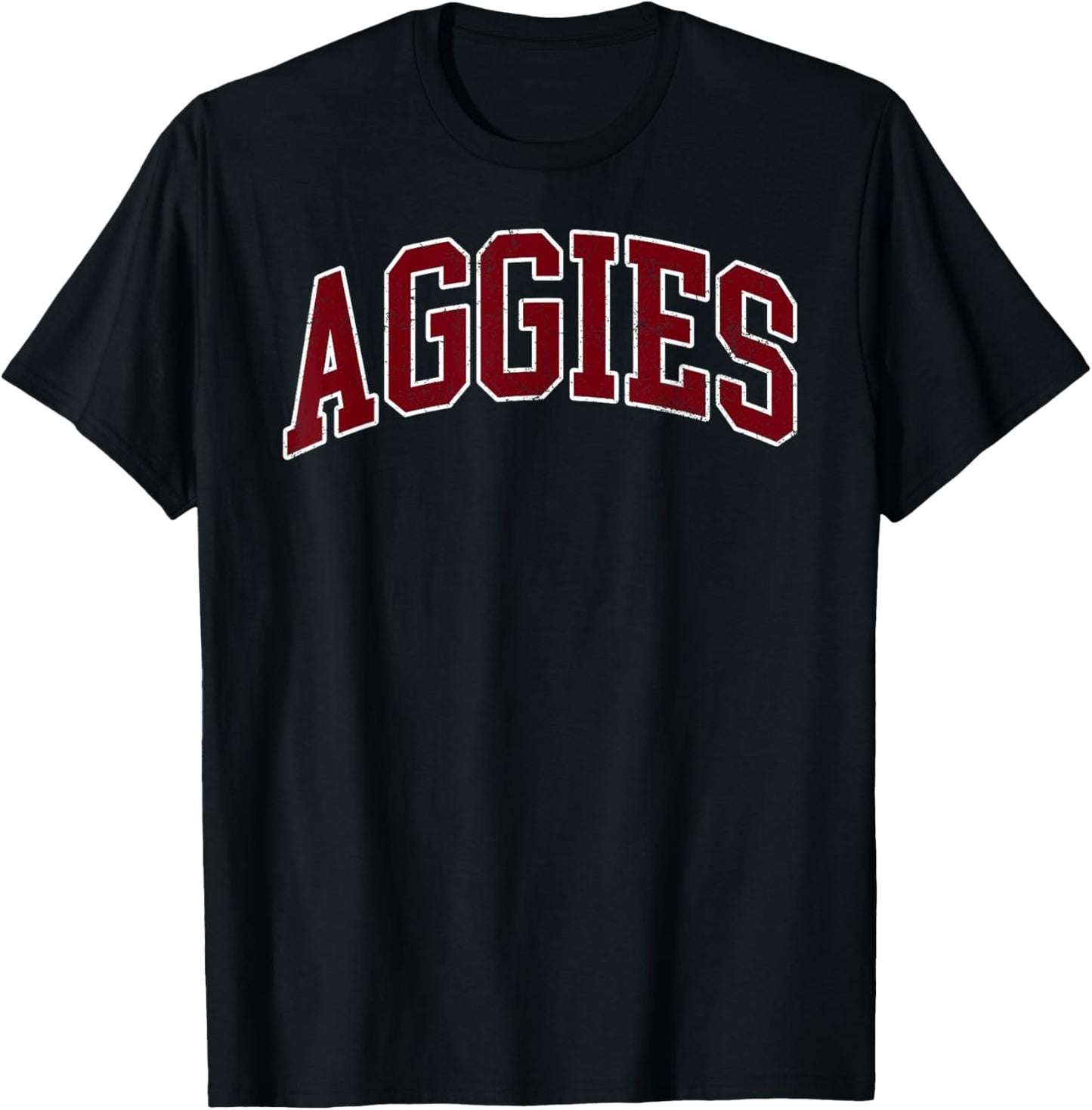 Retro Personalized Aggies-Red T-Shirt - T-Shirt | Black