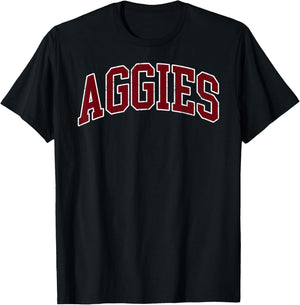 Retro Personalized Aggies-Red T-Shirt - T-Shirt | Black