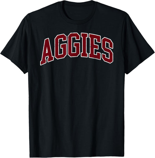 Retro Personalized Aggies-Red T-Shirt - T-Shirt | Black