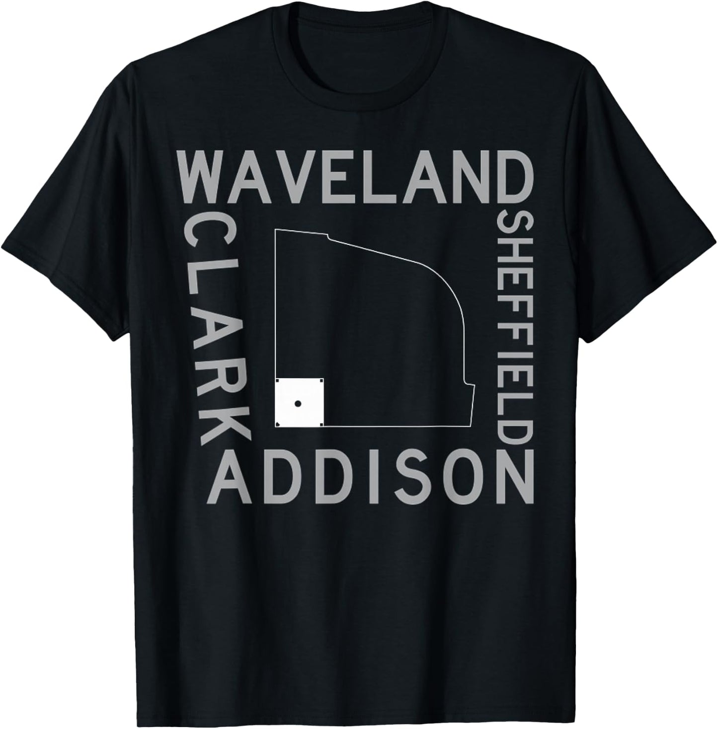 Baseball stadium Streets Of Wrigley Field Sheffield Addison T-Shirt - T-Shirt | Black