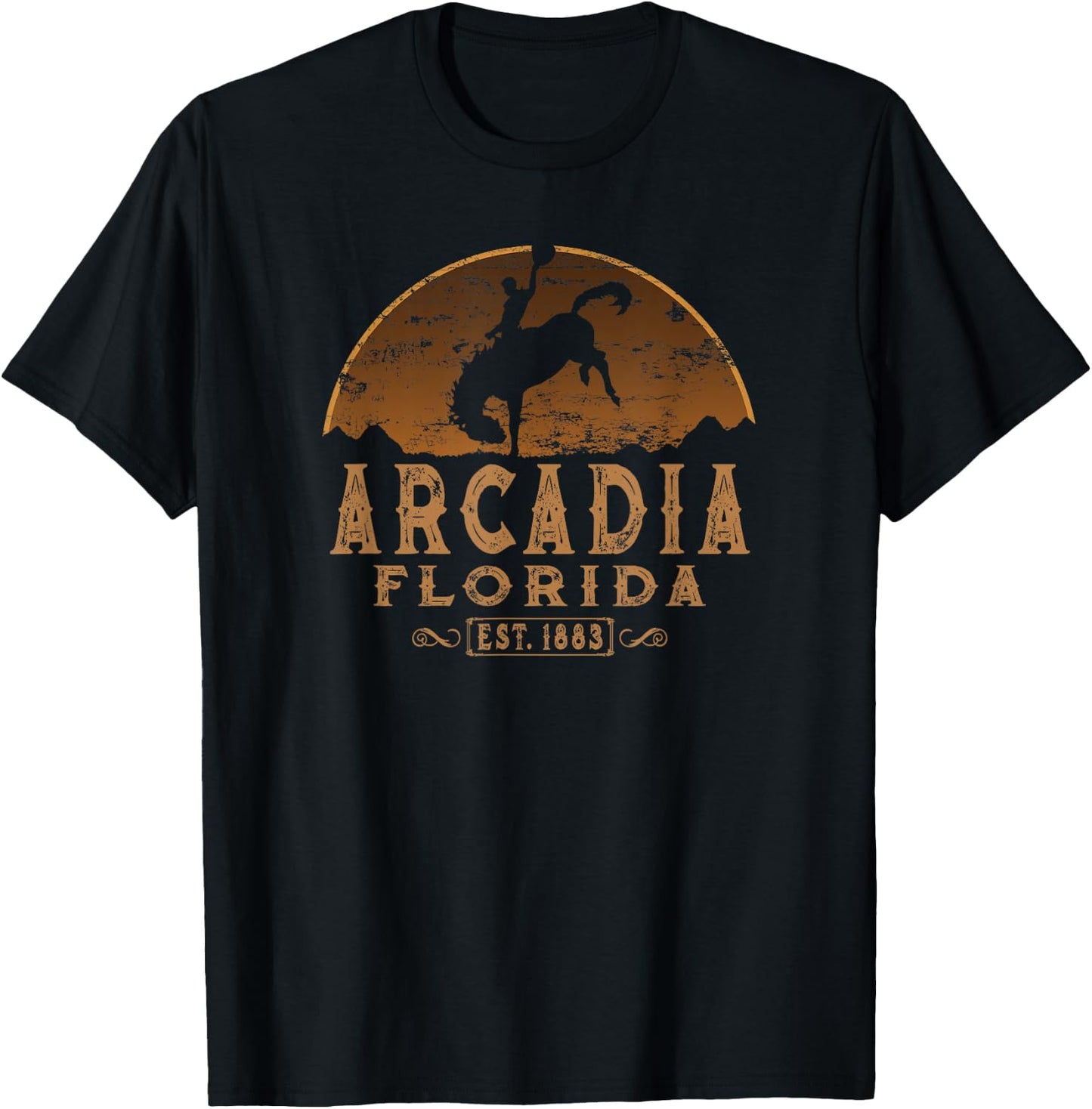 Arcadia Florida FL Rodeo Cowboy T-Shirt - T-Shirt | Black
