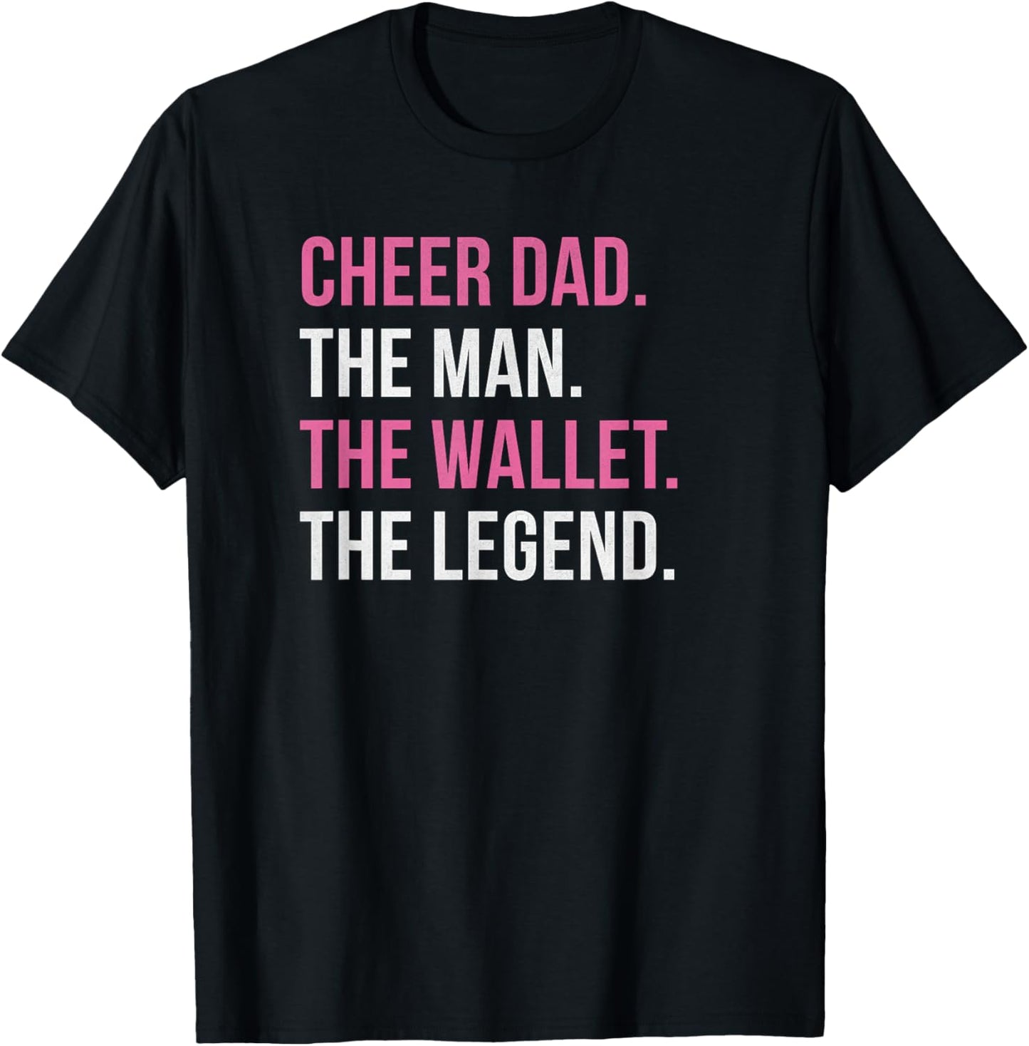 Cheer Dad Pink Cheerleading T-Shirt - T-Shirt | Black
