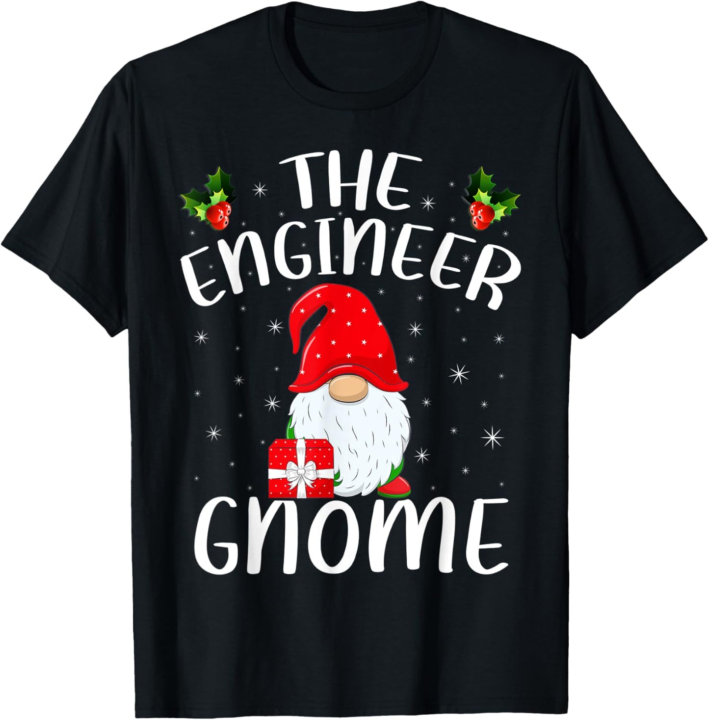 Matching Family Group Christmas The Engineer Gnome T-Shirt - T-Shirt | Black