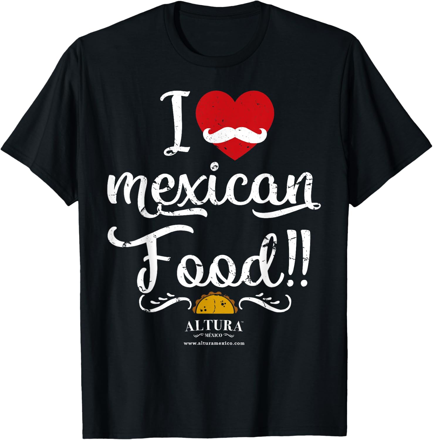 I Love Mexican Food , Funny Cooking Shirt Tacos T-Shirt - T-Shirt | Black