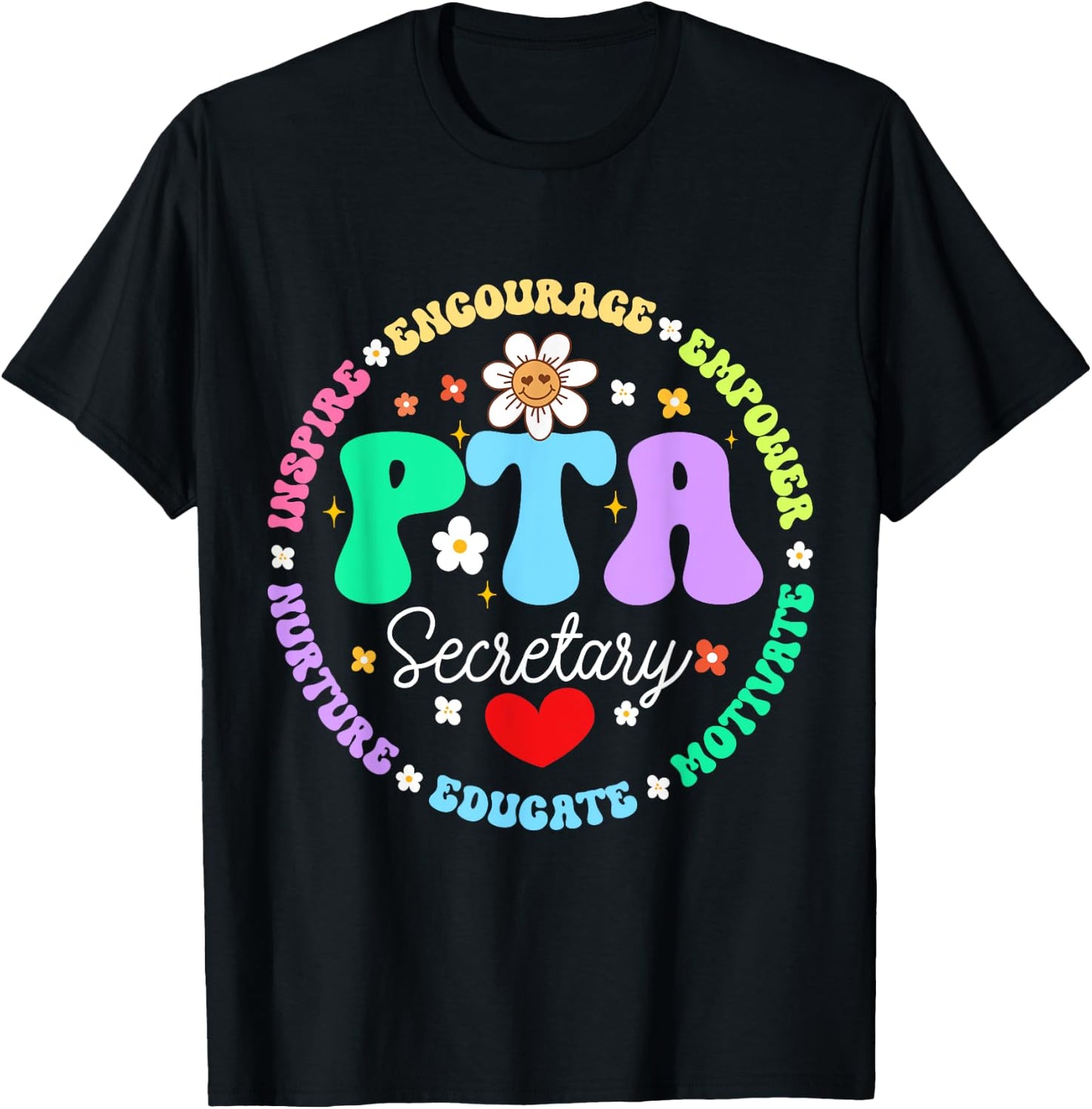 Parents Teacher Association Team Supporter PTA Secretary T-Shirt - T-Shirt | Black