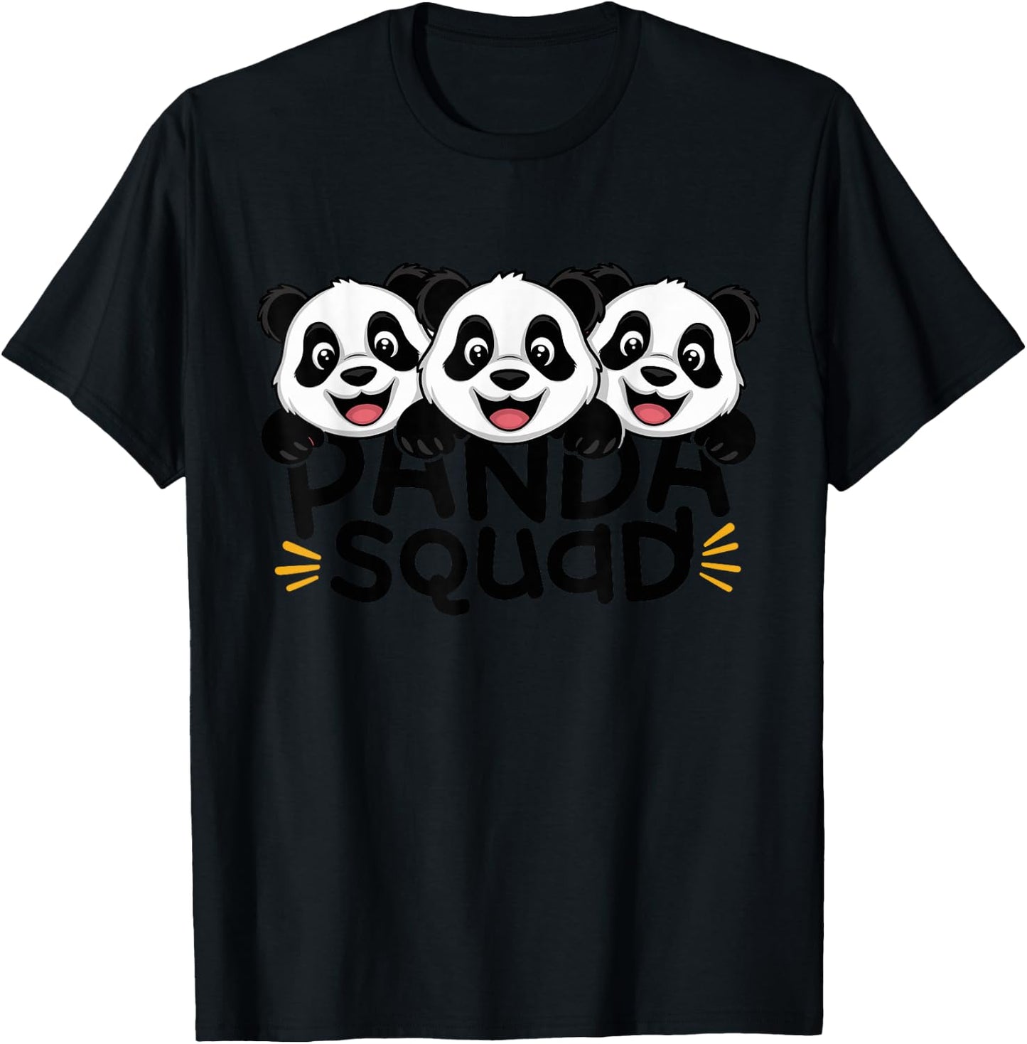 Panda Squad Design for Panda Lover Stuff | Kids Panda T-Shirt - T-Shirt | Black