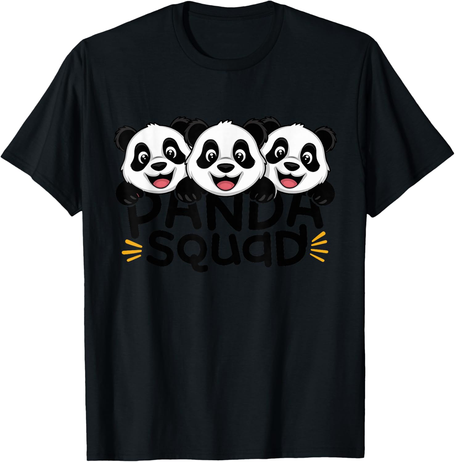 Panda Squad Design for Panda Lover Stuff | Kids Panda T-Shirt - T-Shirt | Black