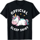 Official Sleep Shirt Unicorn Pajamas Nightgown T-Shirt - T-Shirt | Black