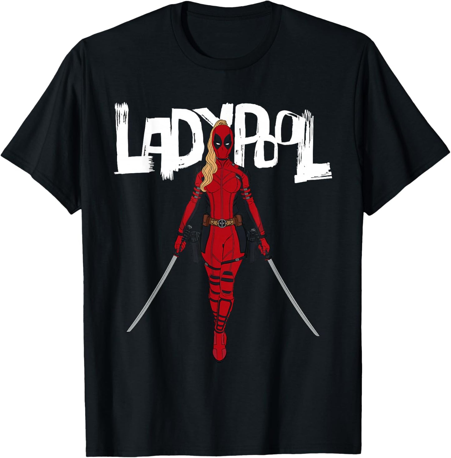 Marvel Studios Deadpool & Wolverine Ladypool with Swords T-Shirt - T-Shirt | Black