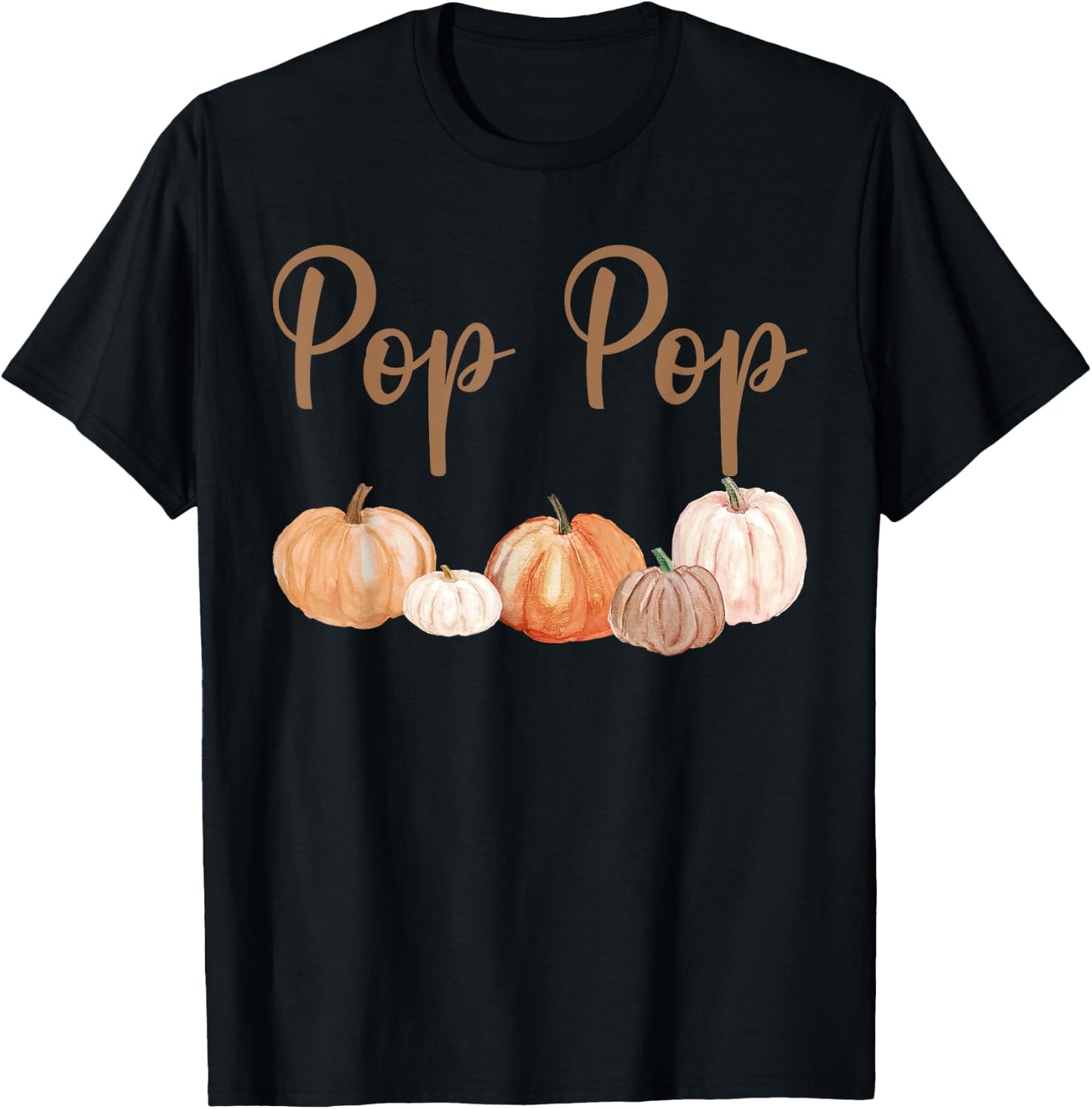 Pop Pop of Little Pumpkin First Birthday Autumn Pumpkin T-Shirt - T-Shirt | Black